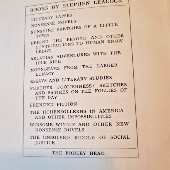 Stephen Leacock Nonsense Novels 1921 13th Ed 1st Illustra color John Kettelwell - Picture 7 of 16